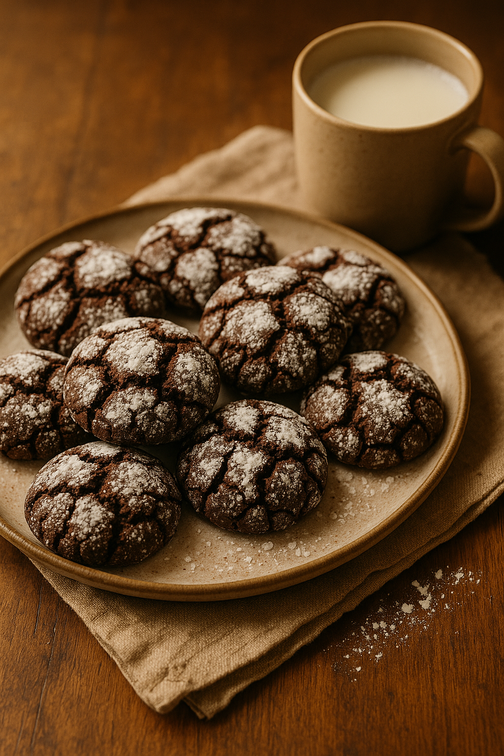 Chocolate Crinkle Cookies (Fudgy, Crackly, and Cozy)