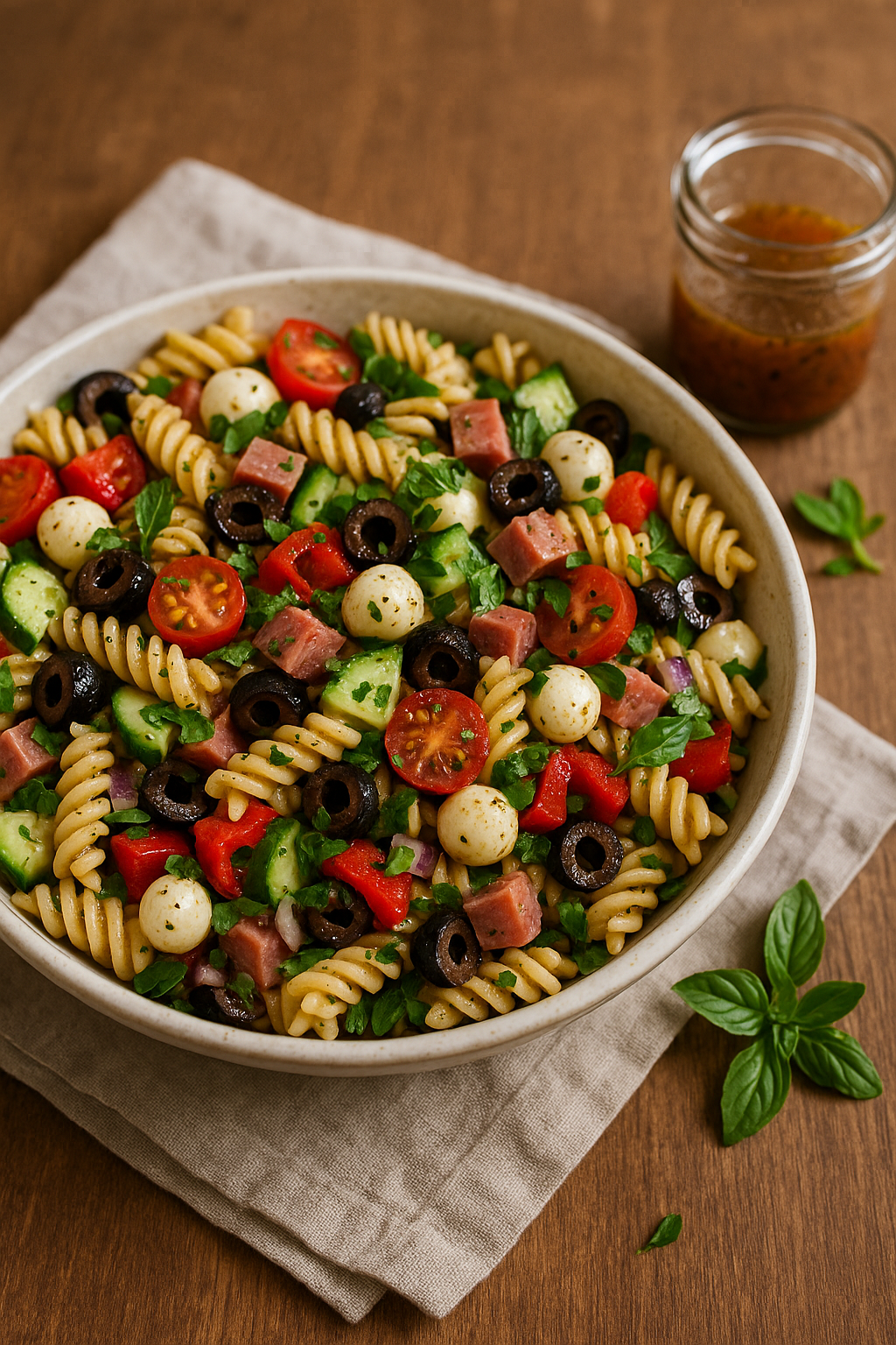 Italian Cold Pasta Salad with Summer Herbs