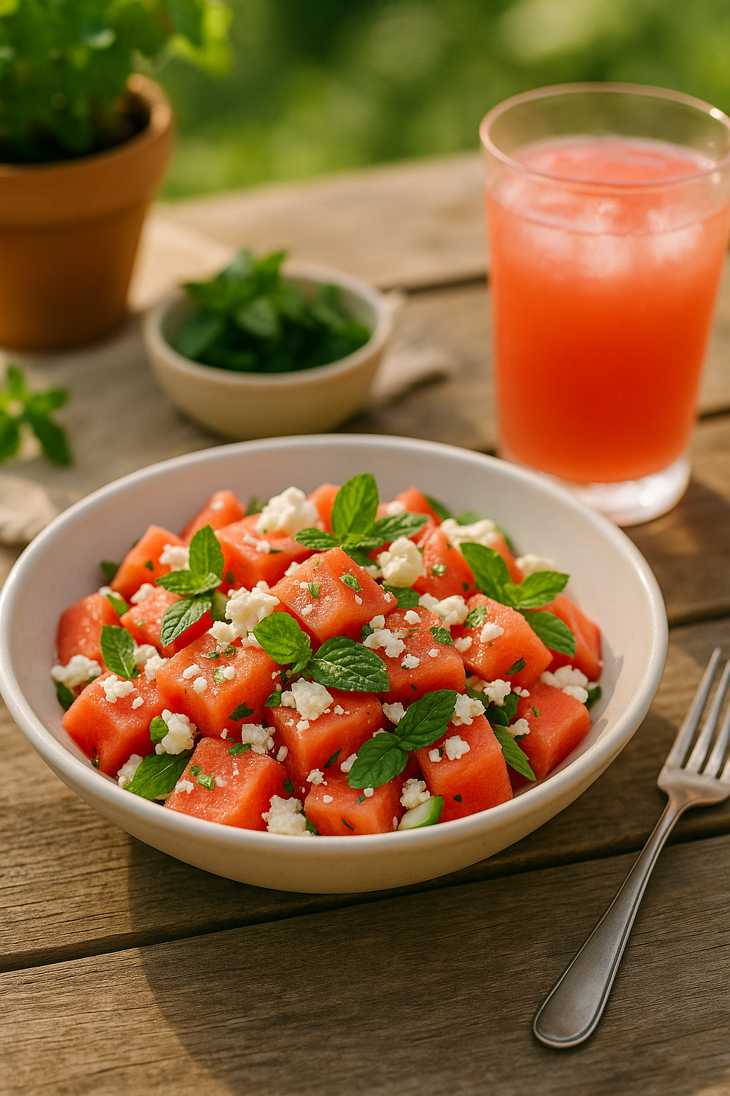 Minted Watermelon & Feta Salad