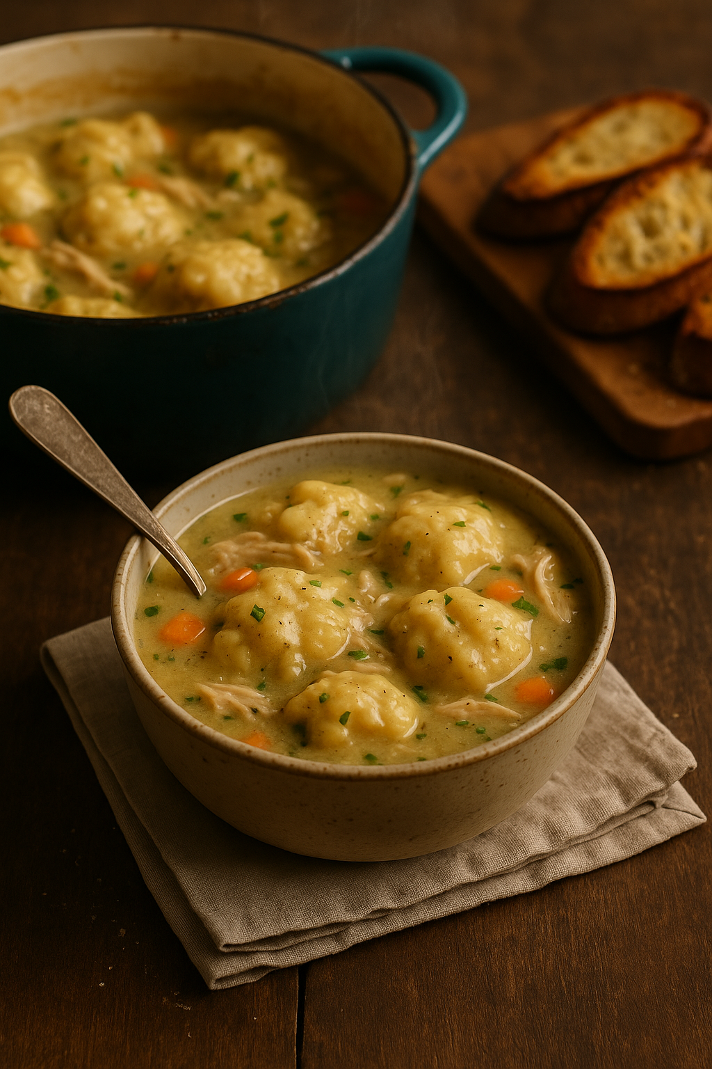 Chicken and Dumplings with a Creamy Twist