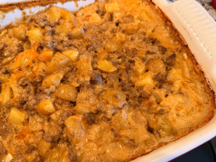 Cheeseburger Potato Casserole